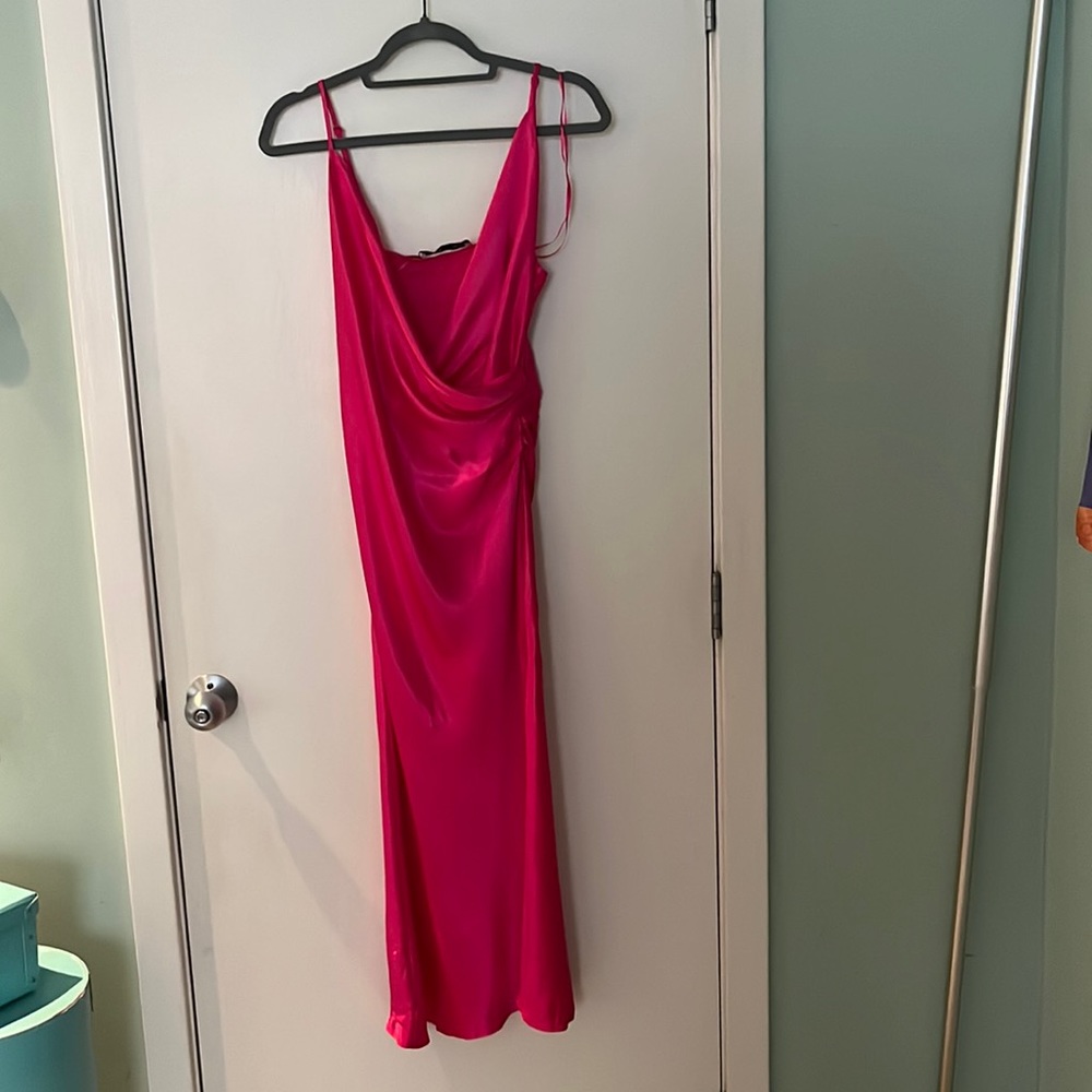 Zara long pink dress